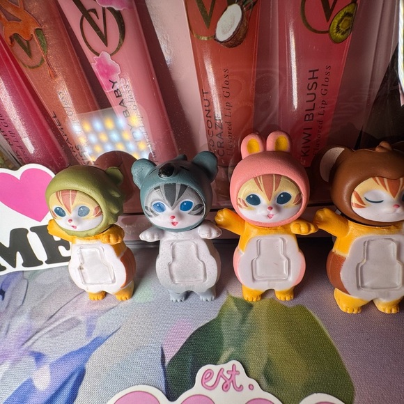 Cute Animal Figurines Set Stick On Phone Computer ETC- Multicolor - Picture 2 of 3